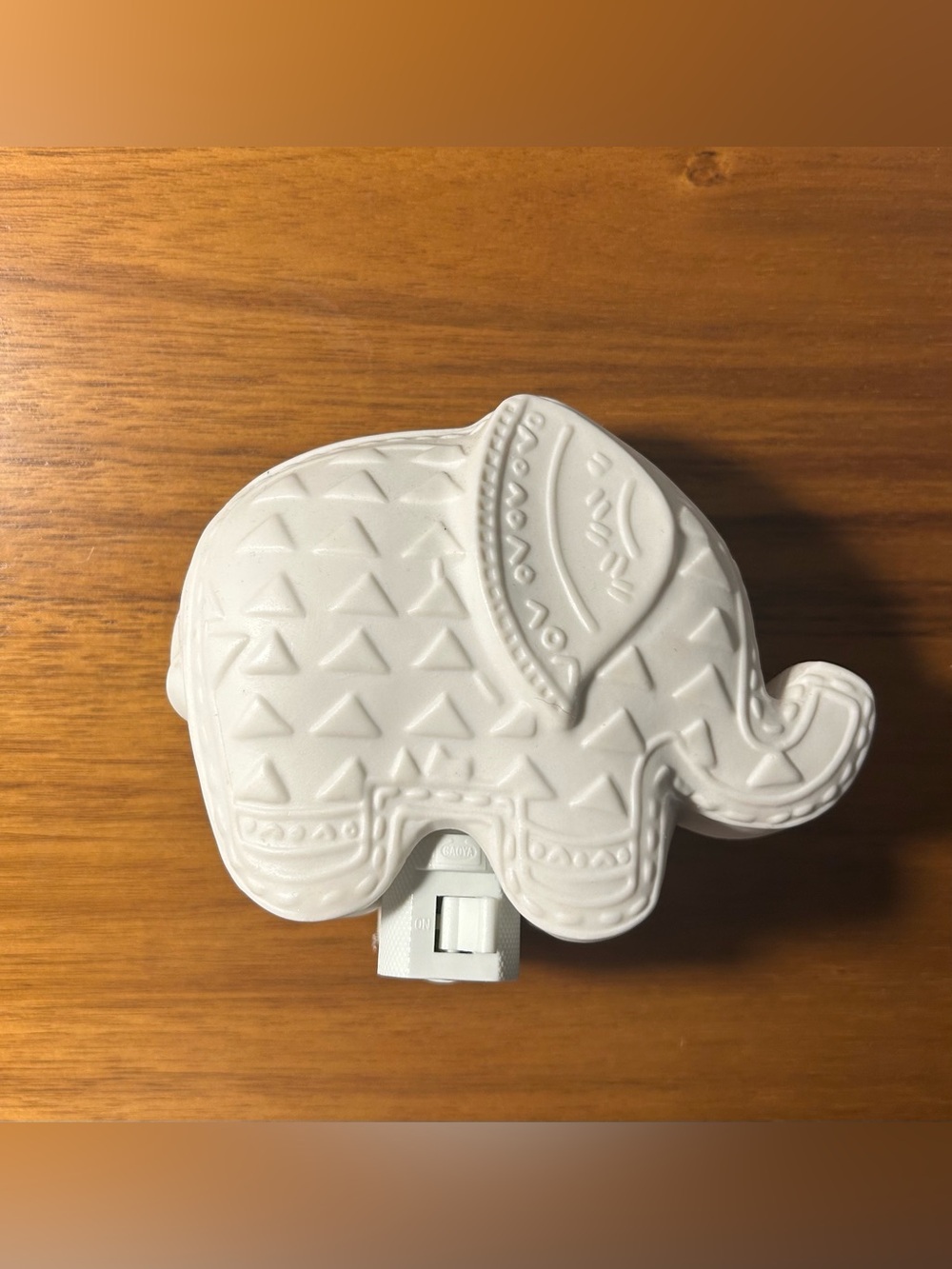 Pottery Barn Kids White Elephant Ceramic Night Light